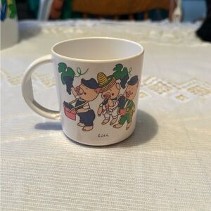 Vintage Kids Cartoon Character Mug - White
